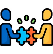 Icône pour l'établissement de collaborations artistiques et organisationnelles Icône pour l'établissement de collaborations artistiques et organisationnelles